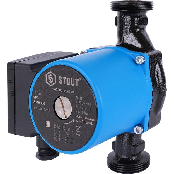 Насос циркуляционный Stout 25/40-180 с гайками (SPC-0001-2540180)
