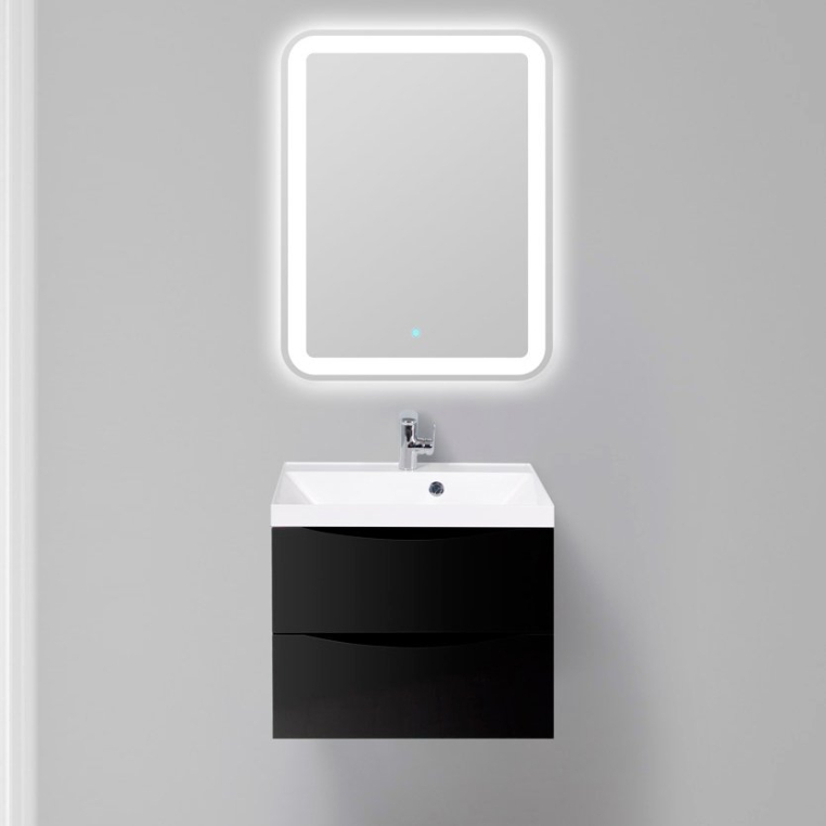 Комплект мебели BelBagno Marino 60 nero lucido (MARINO-600-2C-SO-NL-P+BB600/450-LV-MR-AST)