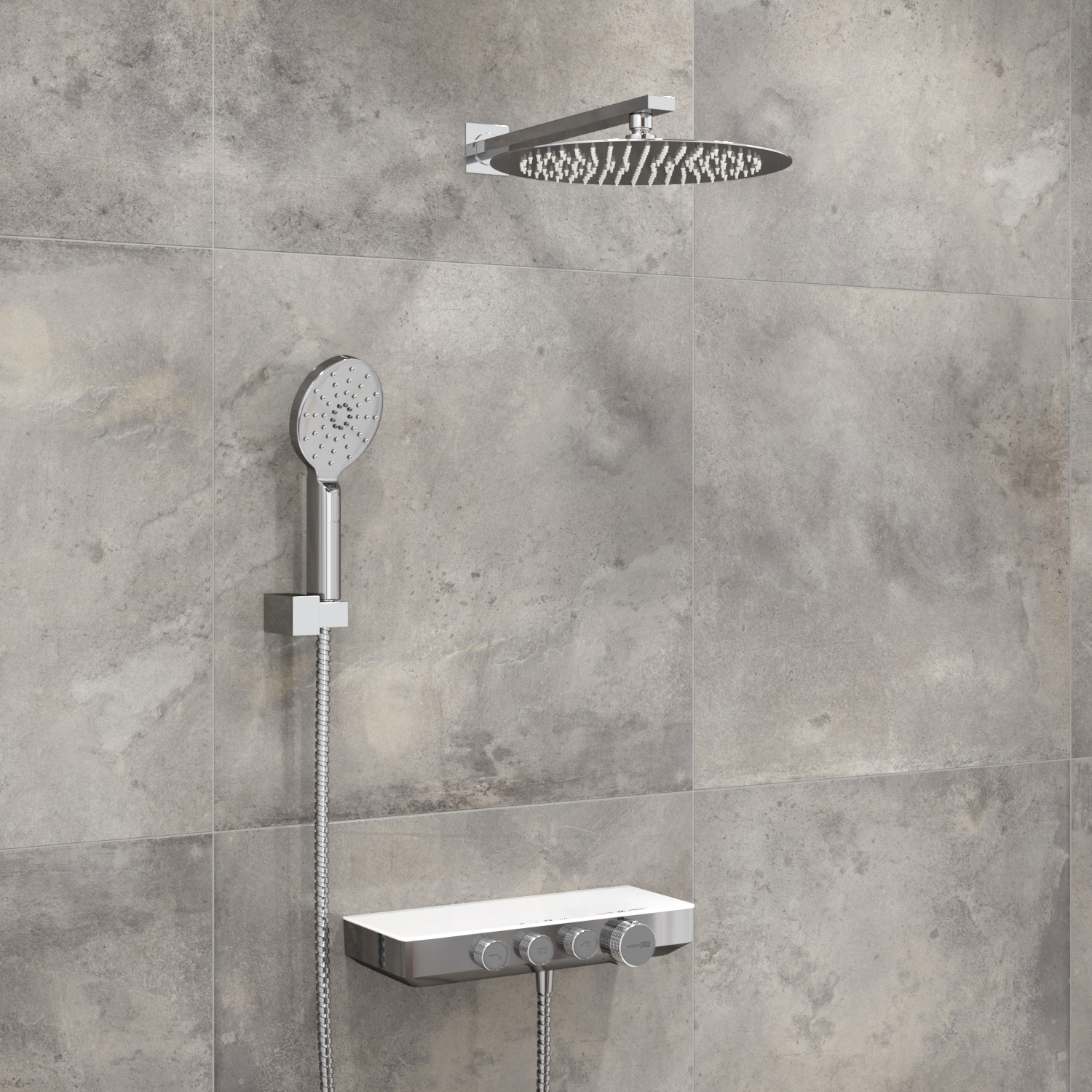 A8599.090.116.010.127.011 Thermo Встраиваемый комплект для душа с верхней душевой насадкой и лейкой