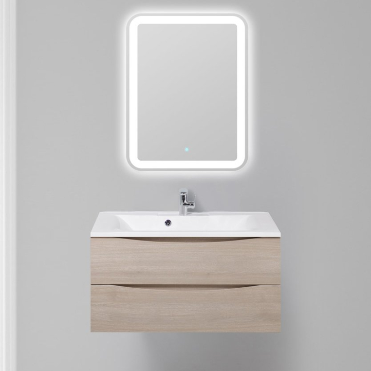 Комплект мебели BelBagno Marino 90 rovere grigio (MARINO-900-2C-SO-RG-P+BB900/450-LV-MR-AST+SPC-MAR-600-800-LED-TCH)