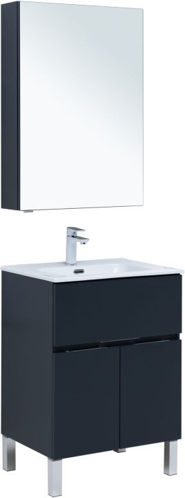 Мебель для ванной Aquanet Алвита New 60 1 ящик, 2 дверцы, антрацит 00274532