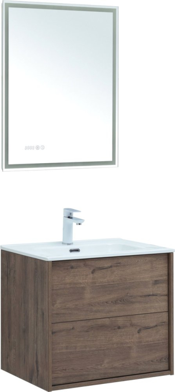 Комплект мебели Aquanet Lino 60 дуб веллингтон, с раковиной Flat 60 (00287541+812-60+00288963)