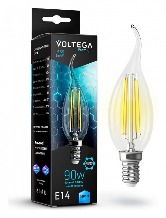 Лампа светодиодная Voltega Premium E14 7Вт 4000K VG10-CW35E14cold9W-F