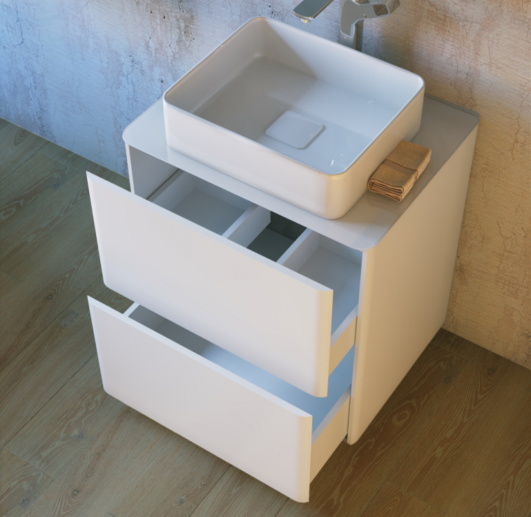 Тумба под раковину RAVAL Pure 56 напольная Белая (Pur.01.56/N/W)