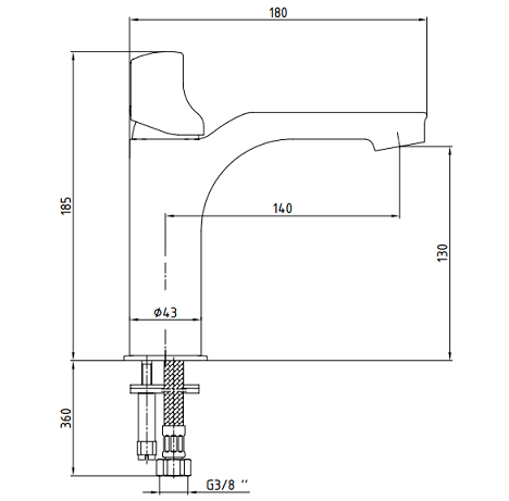 Смеситель для раковины E.C.A. Myra 104508986EX