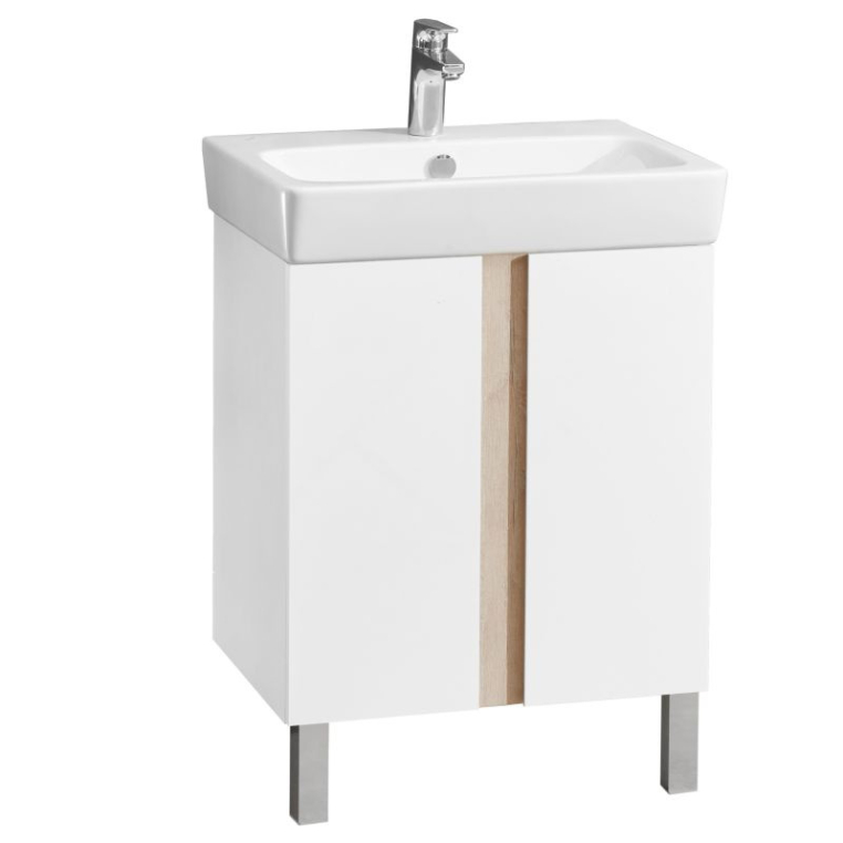 Тумба с раковиной Aquaton Кантри 60 1A2574K0AHB20 белая/дуб верона