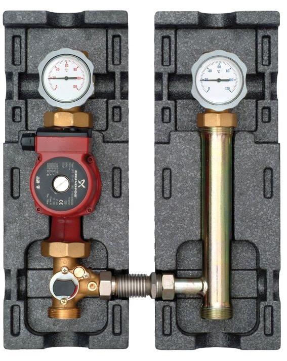 Насосная группа Meibes V-MK 1 1/4"" с насосом Grundfos UPS 25-60 со смесителем (ME 66834.40)