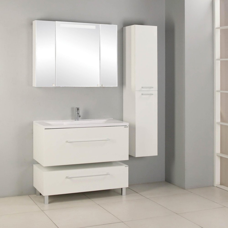 Комплект мебели Aquaton Мадрид 100 белая с ящиком (1A1269K5MA010+1A111602MA010)
