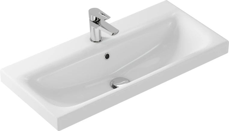 Раковина Cersanit Moduo slim 80 SLIM, 1 отв., белый, Сорт1 прямоугольная (P-UM-MOD80SL/1)
