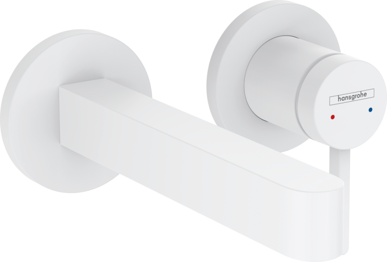Настенный смеситель для раковины на 2 отверстия Hansgrohe Finoris 76051700 (внешняя часть) матовый белый