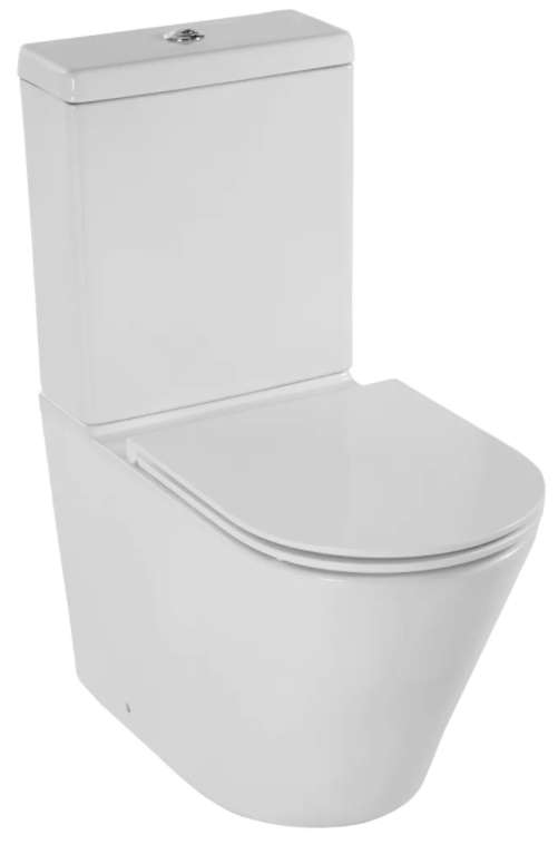 Напольный унитаз Jacob Delafon Rodin+ с бачком и микролифтом, безободковый UJAB102-00+ETAB232-00+E23280-00