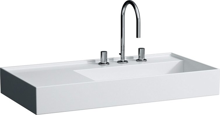 Раковина Laufen Kartell 90х46 8.1033.9.000.111.1 с полочкой слева, без перелива