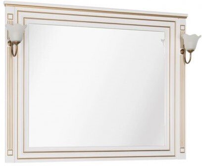Зеркало Aquanet Паола 120x95 00186105 белый/золото