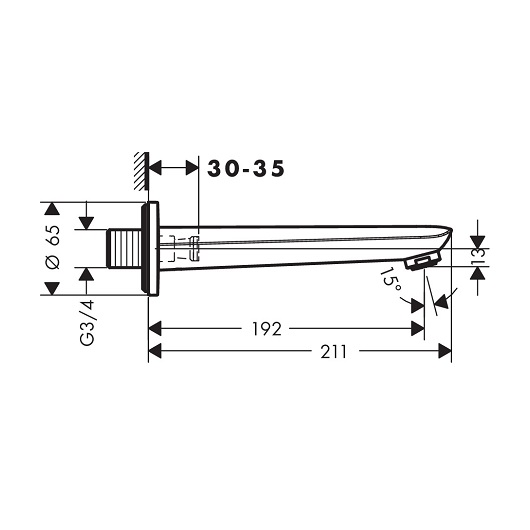 Излив для ванны Hansgrohe Novus 71320000 хром