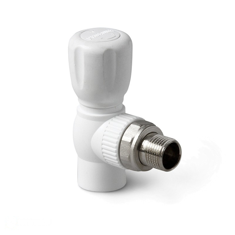 Pro Aqua PP-R Шаровой кран для радиатора 20x1/2" угловой белый (PA42108)