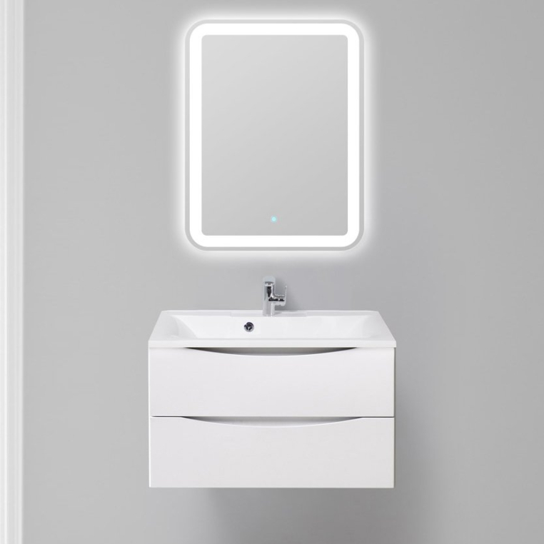 Комплект мебели BelBagno Marino 80 bianco opaco (MARINO-800-2C-SO-BO-P+BB800/450-LV-MR-PR+SPC-MAR-600-800-LED-TCH)