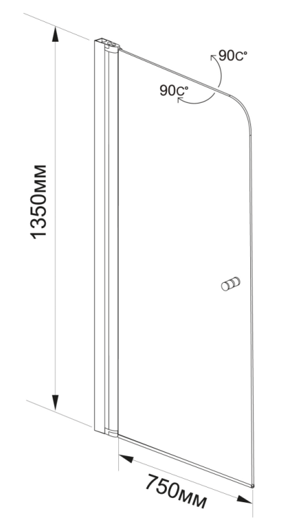 Шторка для ванны Aquanet Alfa 1 NF6211, прозрачное стекло