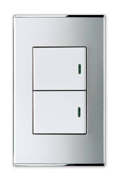 Выключатель двухклавишный с подстветкой Imex Parthenon Silver WRC 2425