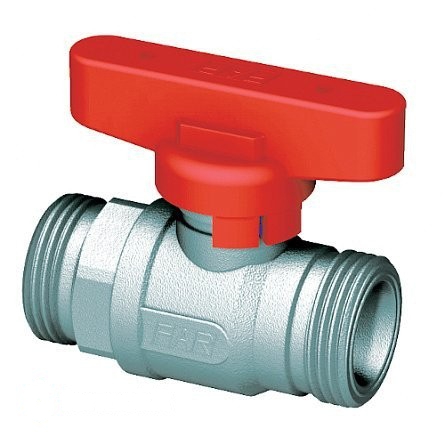 Кран шаровой Far 3/4” НН хром с красной ручкой (FS 3067 34RC)