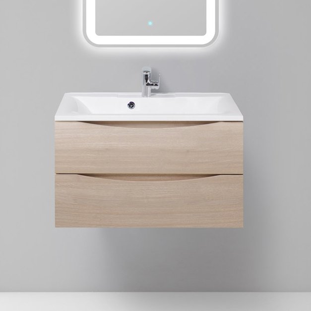 Тумба с раковиной BelBagno Marino 80 rovere grigio (MARINO-800-2C-SO-RG-P+BB800/450-LV-MR-PR)