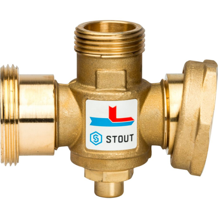 STOUT Термостатический смесительный клапан G 1"1/2M-G 1"1/2F-G 1"M 70°С (SVM-0050-327008)