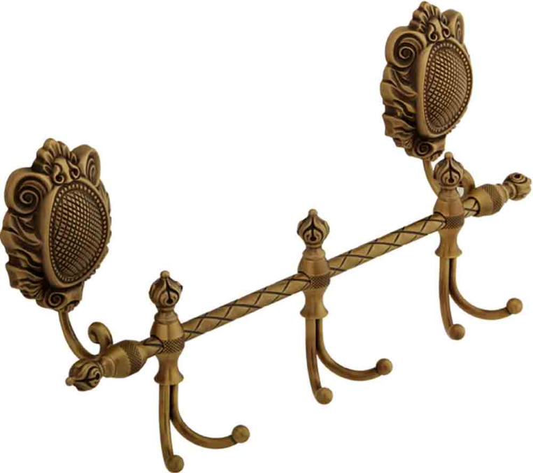 Планка с тремя двойными крючками Migliore Olivia 16635 бронза L36 см