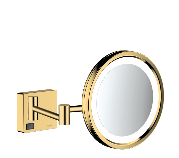 Зеркало для бритья косметическое, с LED подсветкой Hansgrohe AddStoris 41790990 полированное золото