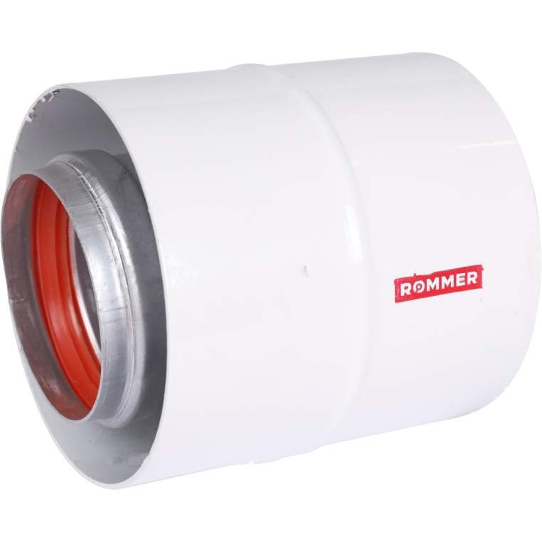 ROMMER RCA-6010-240100 Начальный участок вертикальный коакс. 60/100 (Bosch, Buderus, Navien S/C/E, Baxi ECO Nova/Classic,   Baltur, Лемакс, Fondital  ) в комплекте фланец