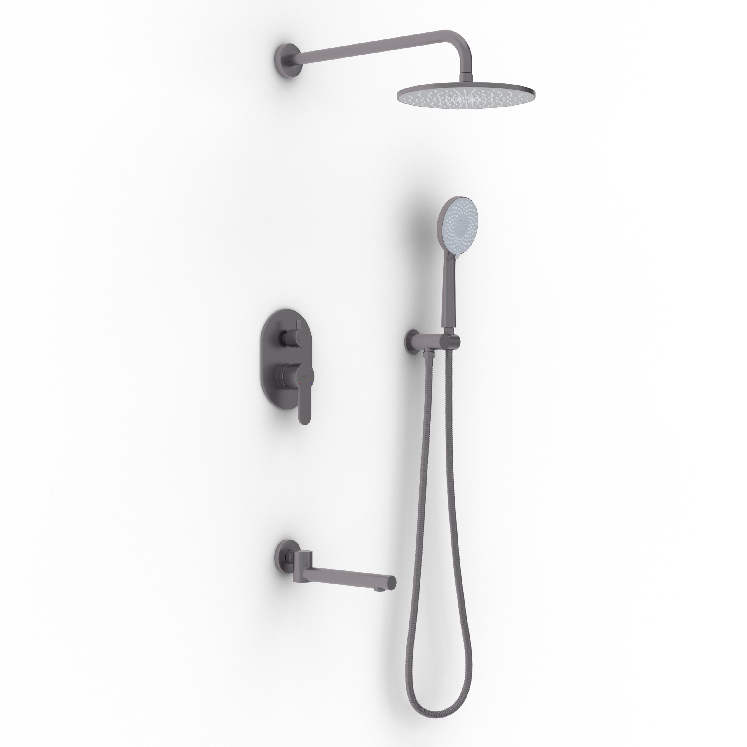 Душевой комплект BERGES NARDIS 3R, поворотный излив, оружейная сталь