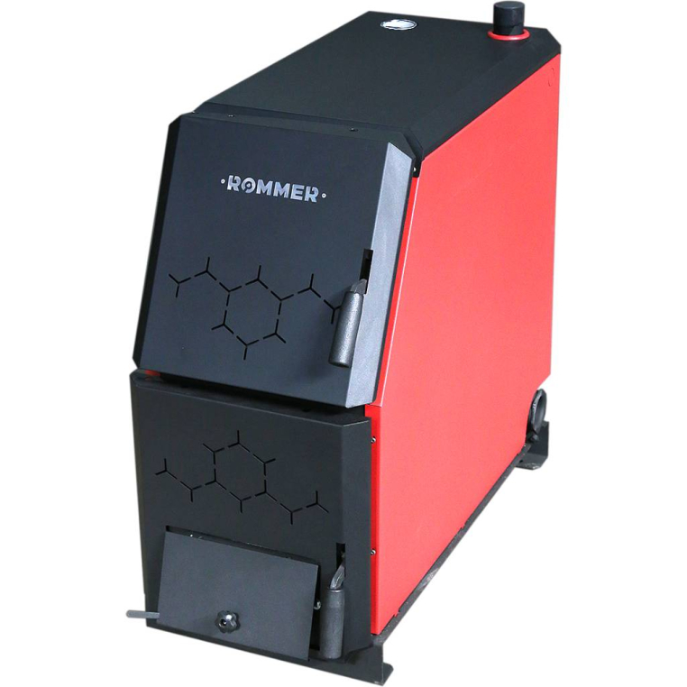 Котел твердотопливный ROMMER (RSB-1110-000021) 21 кВт с возможностью установки ТЭНа, терморегулятора/турбокомплекта, пеллетной горелки