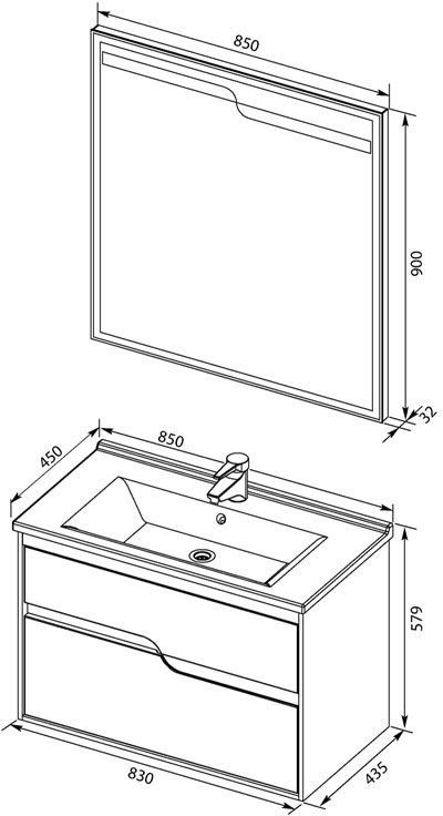 Мебель для ванной Aquanet Модена 85 белый 00199305