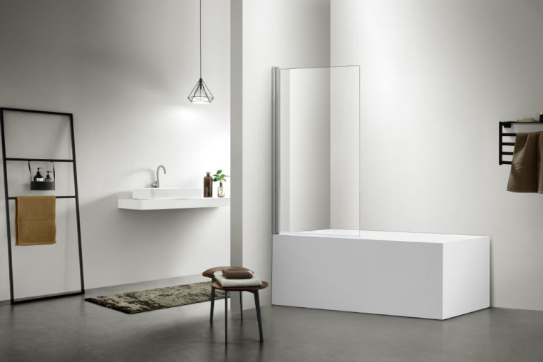 Шторка на ванну Aquatek AQ DEL SBA 08015CH поворотная, с держателем 800x1500, хром
