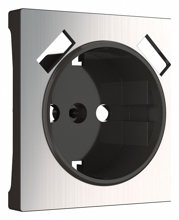 Накладка для розетки с заземлением и 2хUSB Werkel Глянцевый никель W1179502