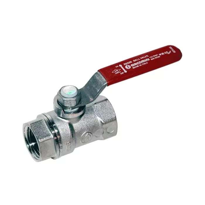 Кран шаровой латунь хром R250D Ду 50 Ру35 ВР рычаг Giacomini R250X008
