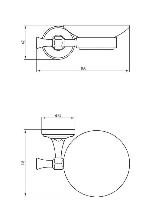 Держатель настенный для мыльницы/стакана/дозатора/жидкого мыла Migliore Fortuna 27699 золото