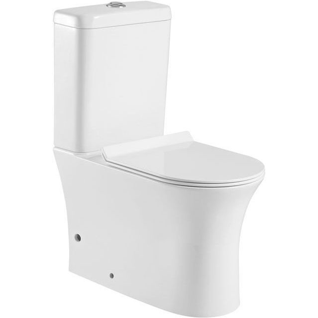 Напольный унитаз Aquanet Roll с бачком и микролифтом, безободковый Roll-C+Roll-C-1