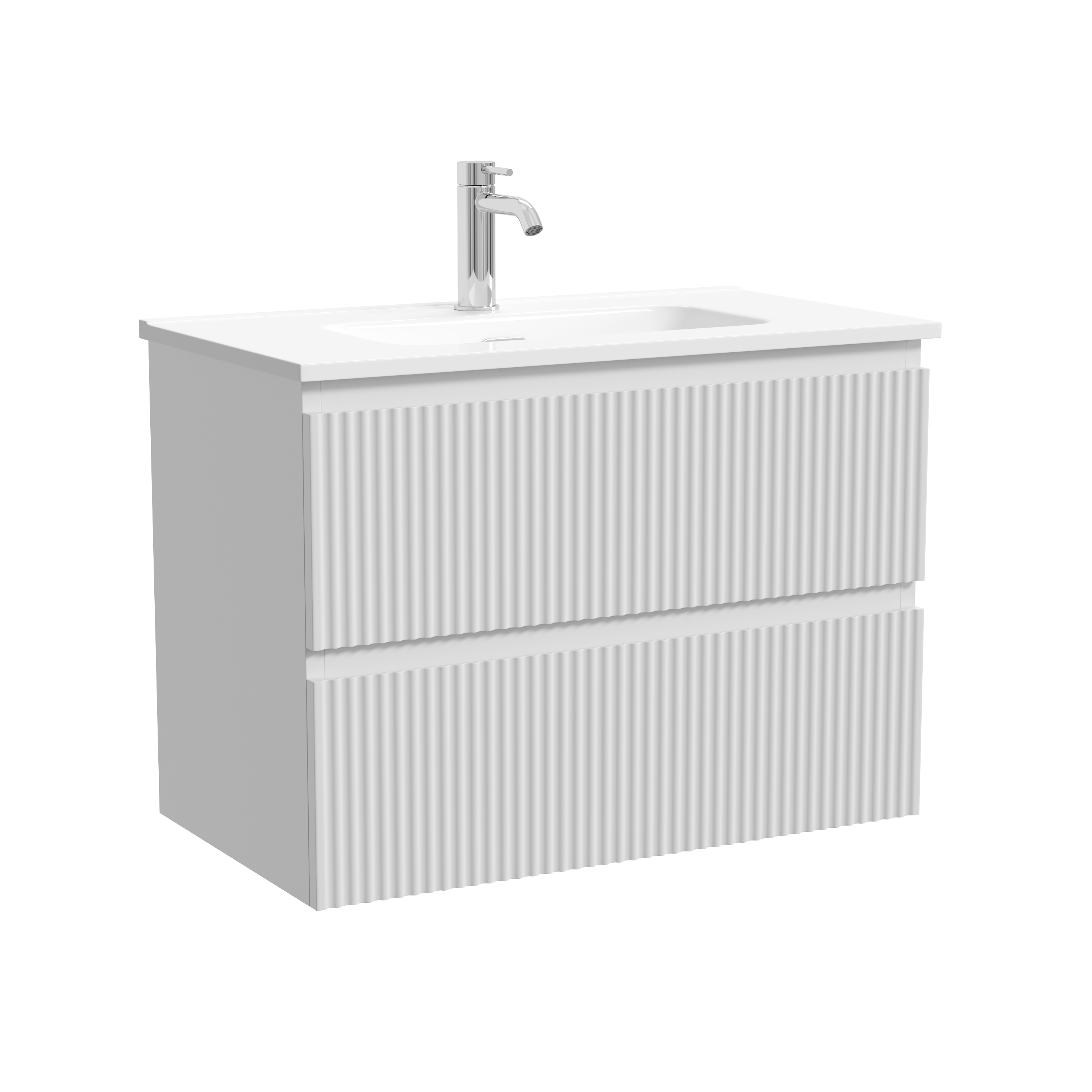 Тумба подвесная SANCOS Snob R 690х390х500, c двумя ящиками оснащенными доводчиками, Bianco, арт.SNR70/39W