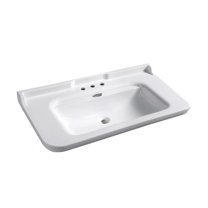 Раковина Kerasan Waldorf 120х55 см, 3 отв., керамическая, белый/хром 4144K1bi/cr*2