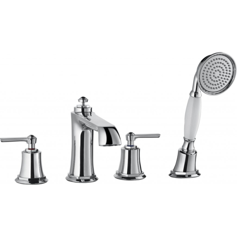 Смеситель на борт ванны с ручным выдвижным душем Cezares Liberty LIBERTY-F-BVD4-01 хром