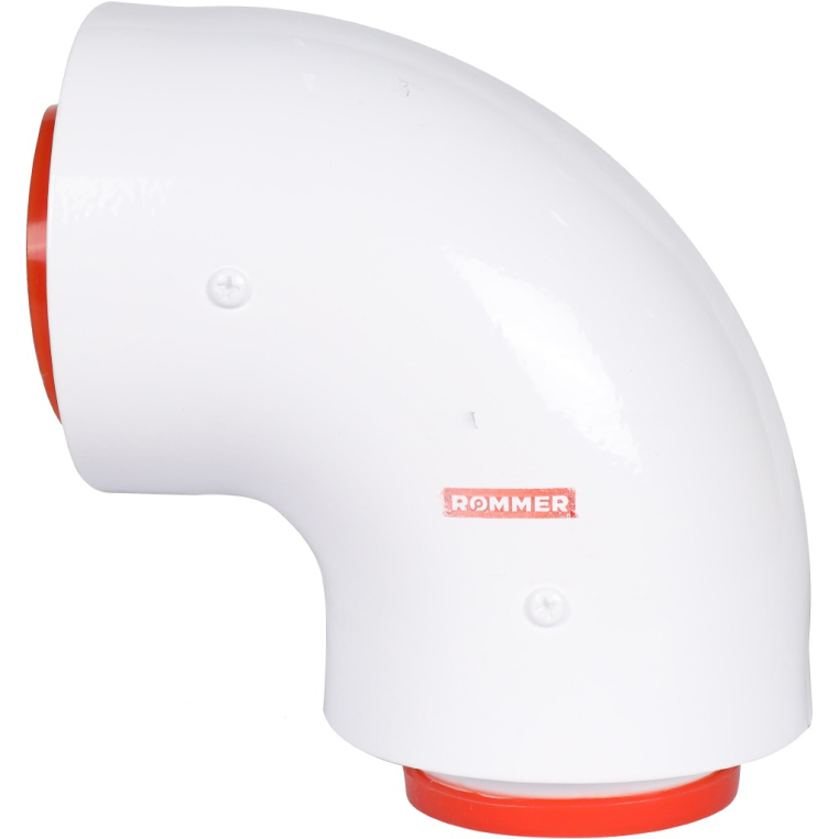 ROMMER RCA-6010-210190 Начальный участок 90 гр. 60/100  хомут в комплекте + втулка D60 L-50