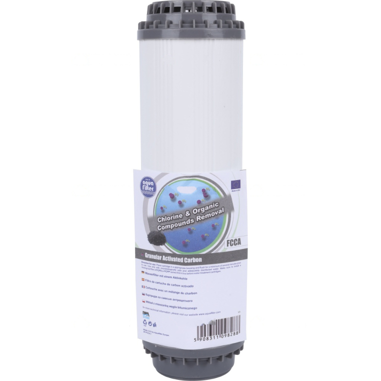 AquaFilter Картридж 10” с гранулированным кокосовым углём и гранулами полипроп.волокна, 10SL FCCA