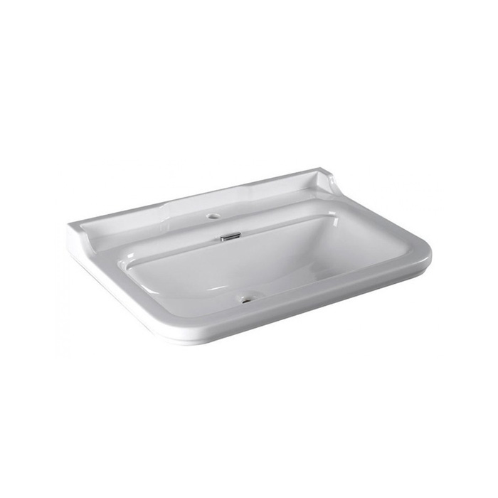 Раковина Kerasan Waldorf 80х55 см, 1 отв., керамическая, белый/хром 4141K1bi/cr*0