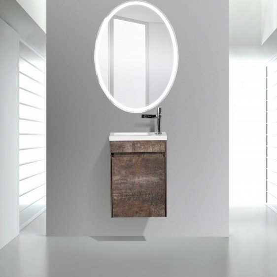 Комплект мебели BelBagno Pietra Mini 46 L stone (PIETRA MINI-460-1A-SO-PT-L+BB-460-PM-LVB+SPC-VST-600-800-LED-BTN)