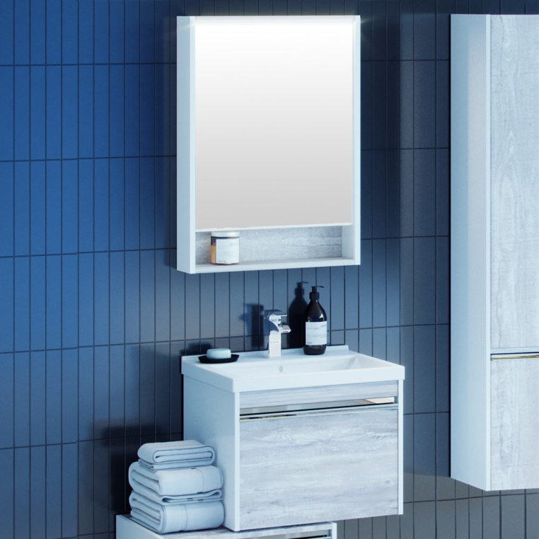 Комплект мебели Aquaton Капри 60 бетон пайн (1A2301K1KPDA0+1A230302KPDA0)