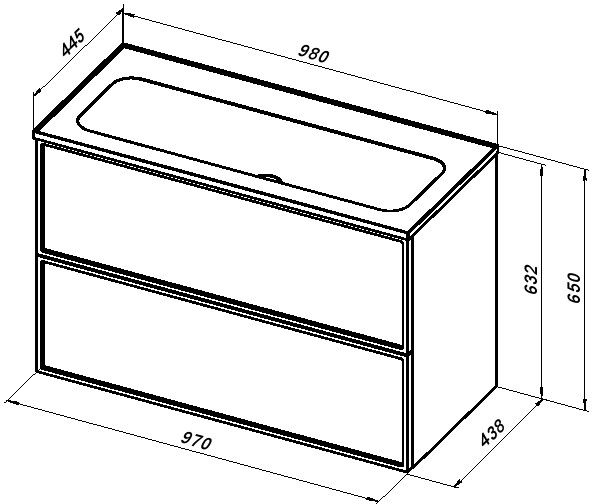 Тумба под раковину Aquanet Арт 100 мисти грин 00313277