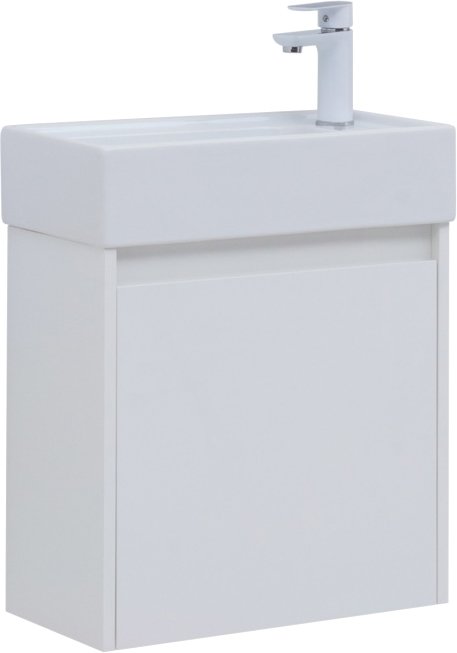 Тумба с раковиной Aquanet Nova Lite 50 белый глянец (00298853+00182338)