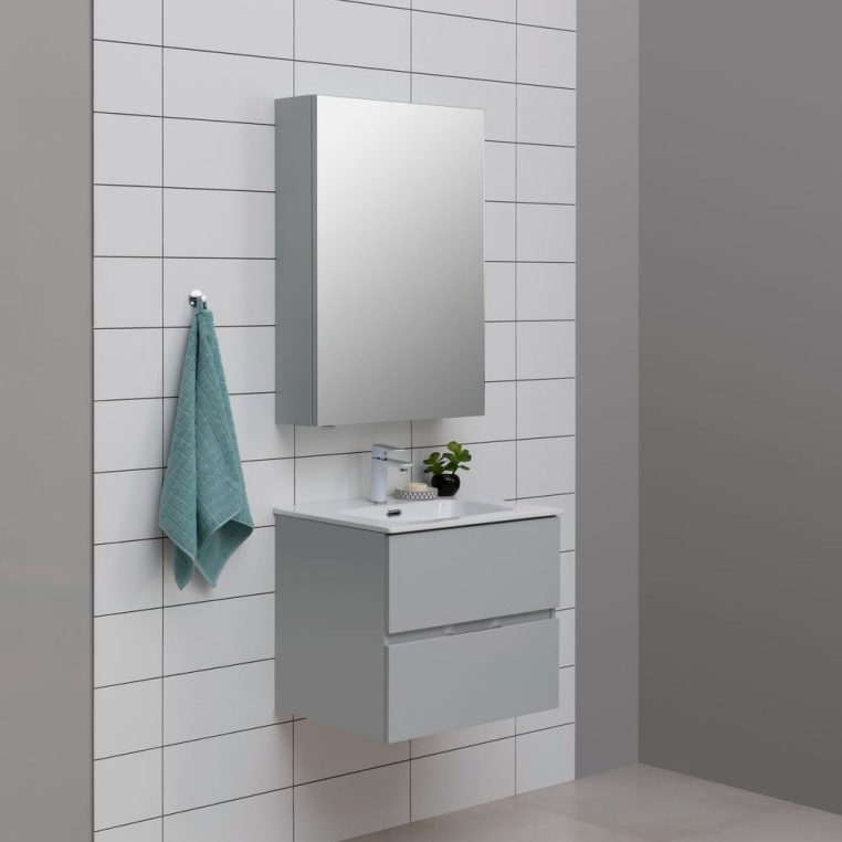 Комплект мебели Aquanet Алвита new 60 подвесная, серая, с ящиками (00277512+812-60+00277540)