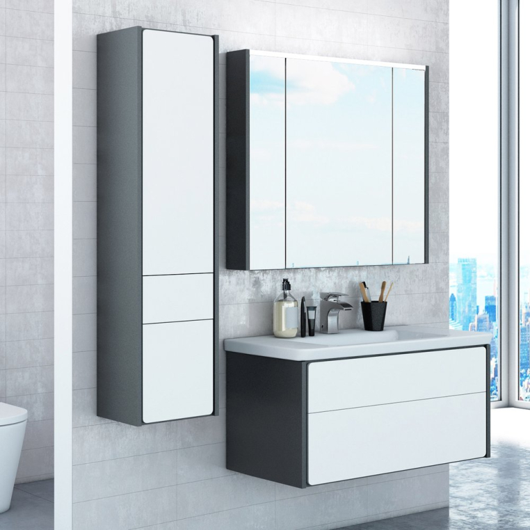 Комплект мебели Roca Ronda 80 белый глянец, антрацит (ZRU9302965+327470000+ZRU9302970)