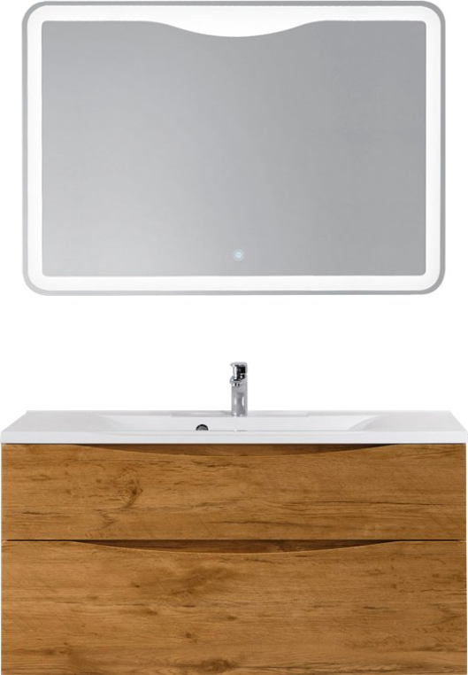 Комплект мебели BelBagno Marino H120 rovere nature (MARINO-H60-1200-2C-SO-RN-P+BB1200/450-LV-MR-PR+SPC-MAR-1000-800-LED-TCH-WARM)