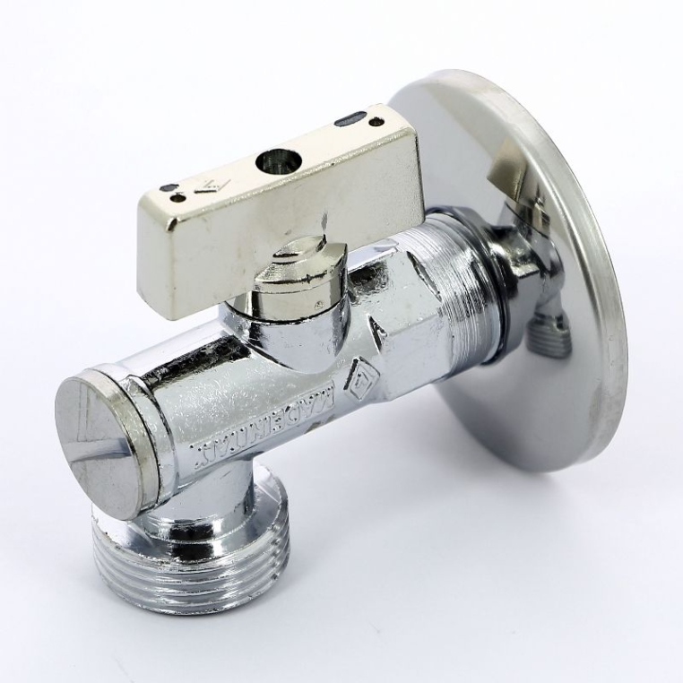 Кран шаровой Miami Bugatti НН 1/2"x3/4" угловой с фильтром и розеткой из нержавеющей стали для подключения стиральной машины 07900001